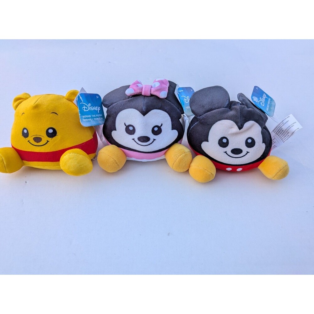 Disney Classics Minnie & Mickey Mouse, Winnie The Pooh Small Weighted Plush 4"
